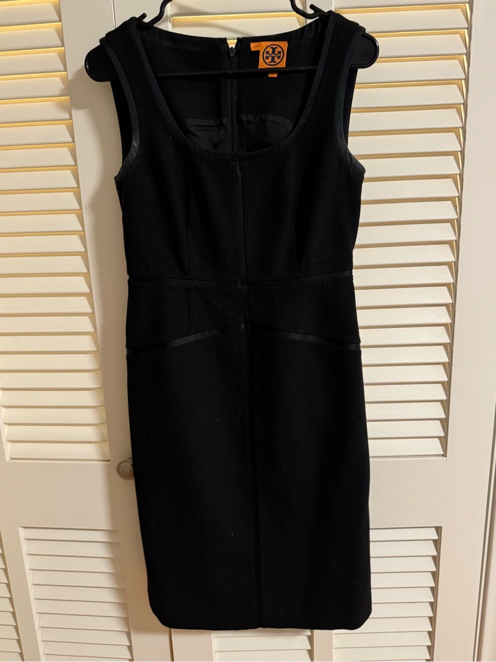 Tory Burch Black Sleeveless Midi Sheath Dress
